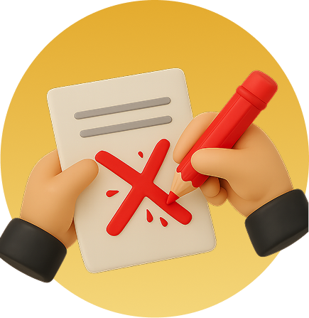 문서 X 표시 이미지